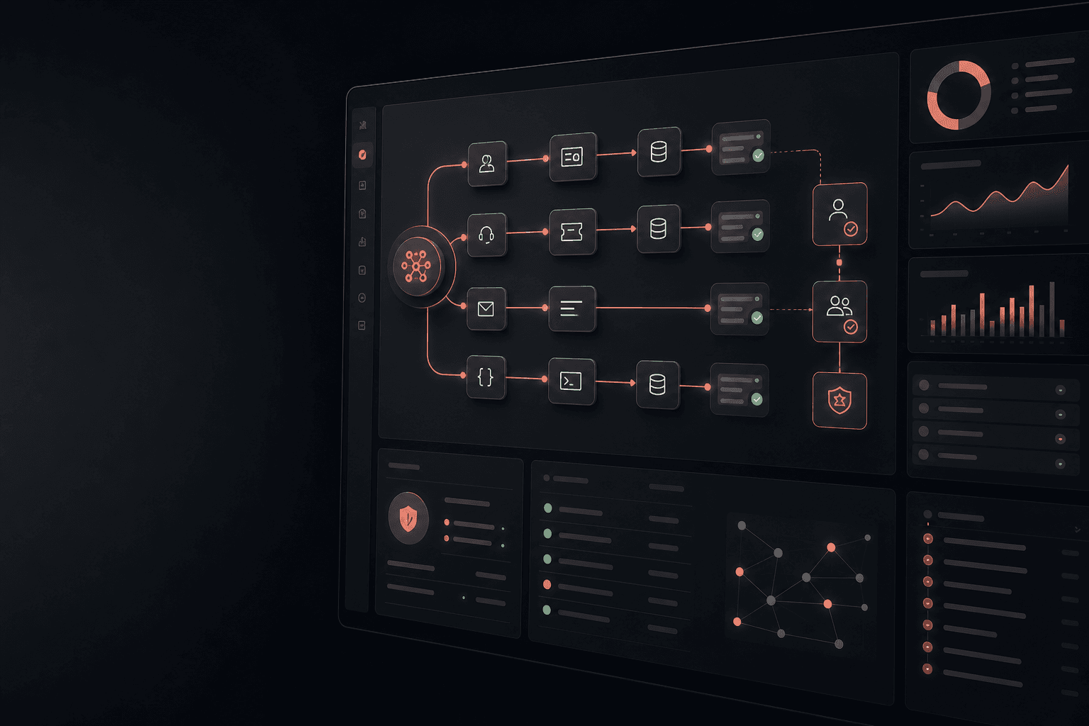 AI agent workflow coordinating business systems with human approval checkpoints
